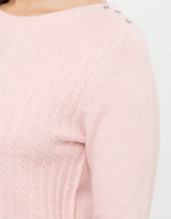 Christine Laure Pulls|Maille*Pull col bateau rose