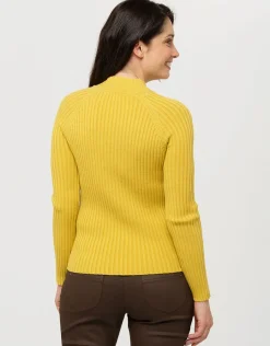 Christine Laure Pulls|Maille*Pull col montant jaune