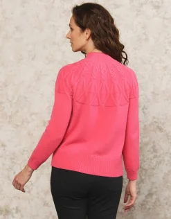 Christine Laure Maille|Pulls*Pull col montant rose