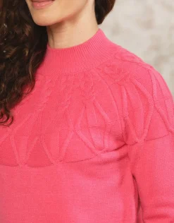 Christine Laure Maille|Pulls*Pull col montant rose