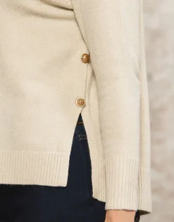 Christine Laure Pulls|Maille*Pull écru col montant