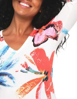 Christine Laure Pulls|Maille*Pull écru imprimé