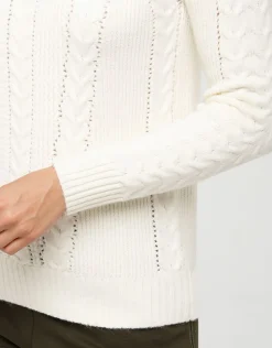 Christine Laure Pulls|Maille*Pull doux écru torsades