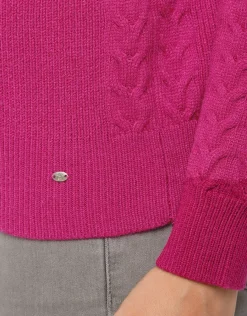 Christine Laure Pulls|Maille*Pull doux prune torsades