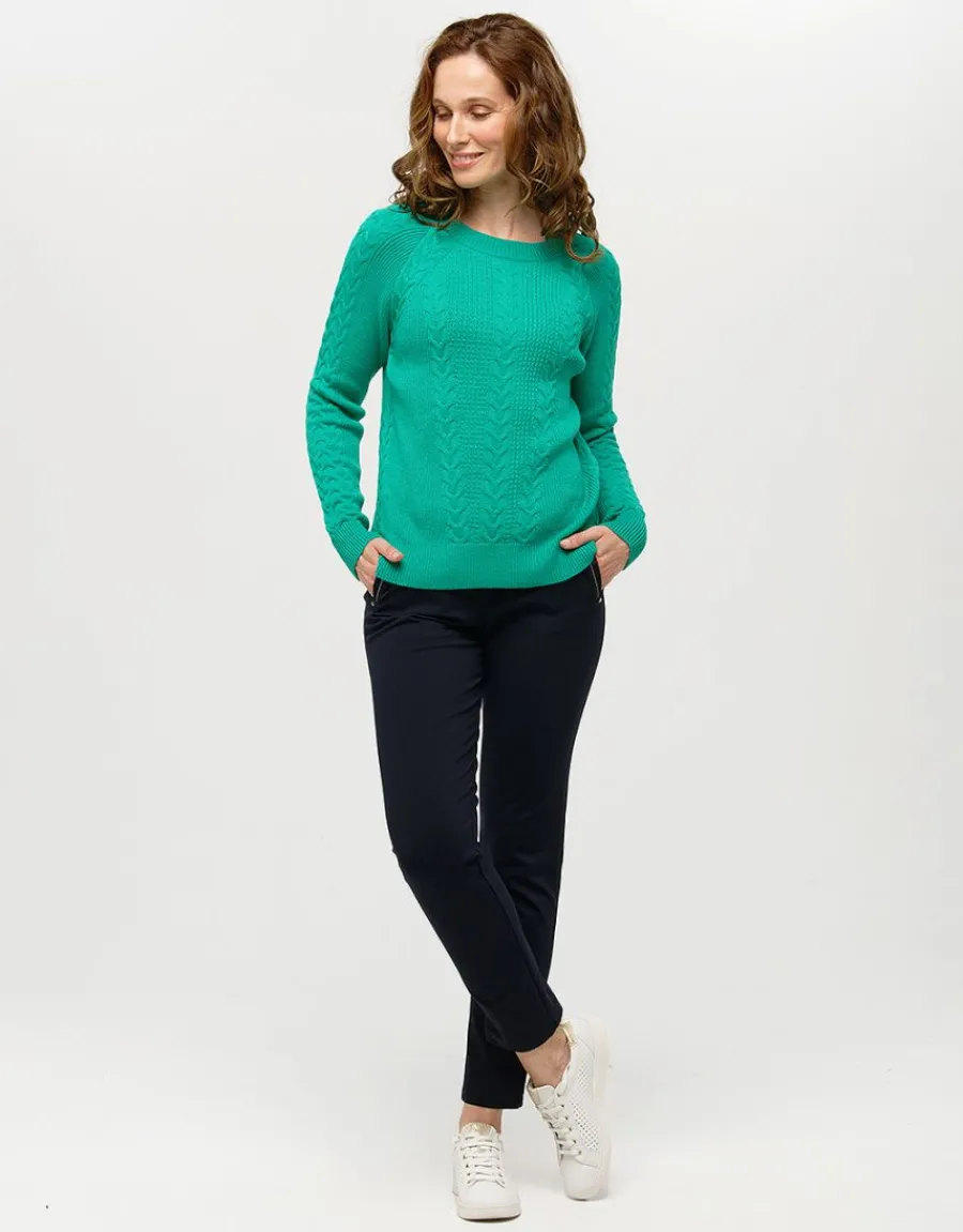 Christine Laure Pulls|Maille*Pull doux vert torsades