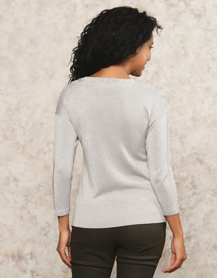 Christine Laure Pulls|Maille*Pull fantaisie argenté