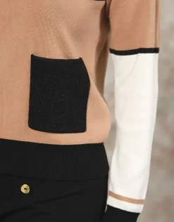 Christine Laure Pulls|Maille*Pull fantaisie noir beige