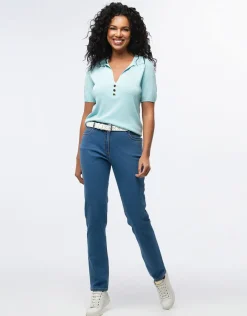 Christine Laure Pulls|Maille*Pull fin brillant bleu