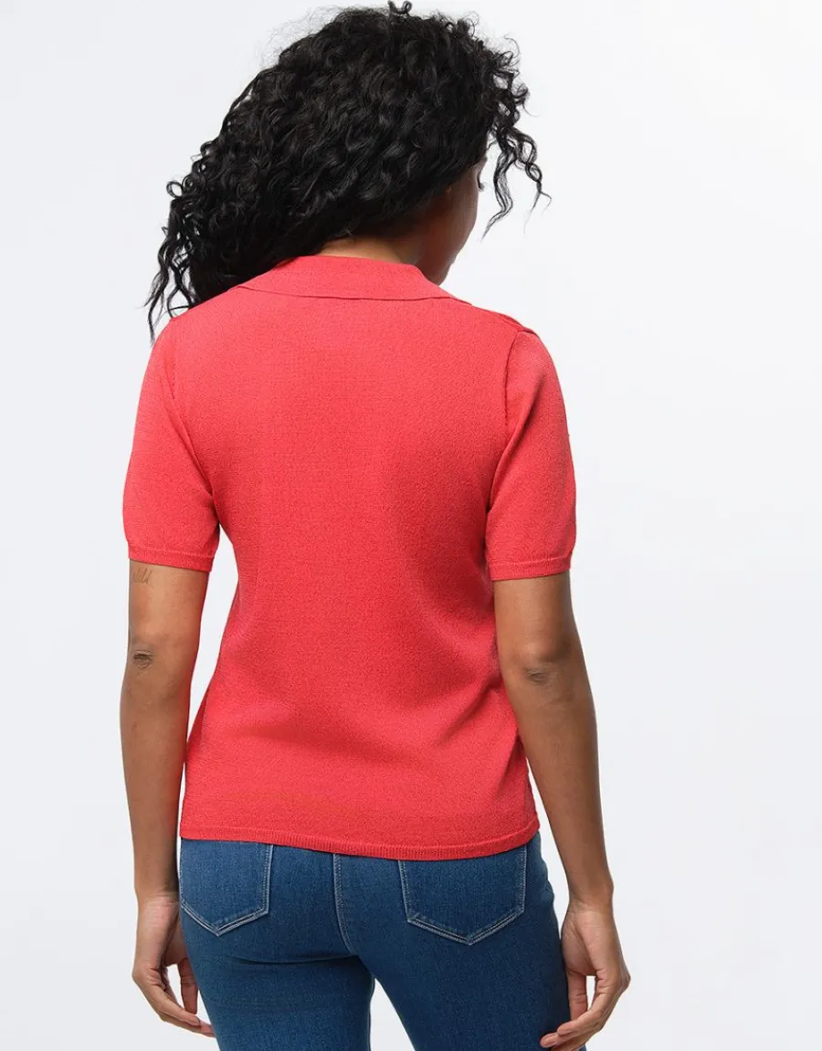 Christine Laure Pulls|Maille*Pull fin brillant corail