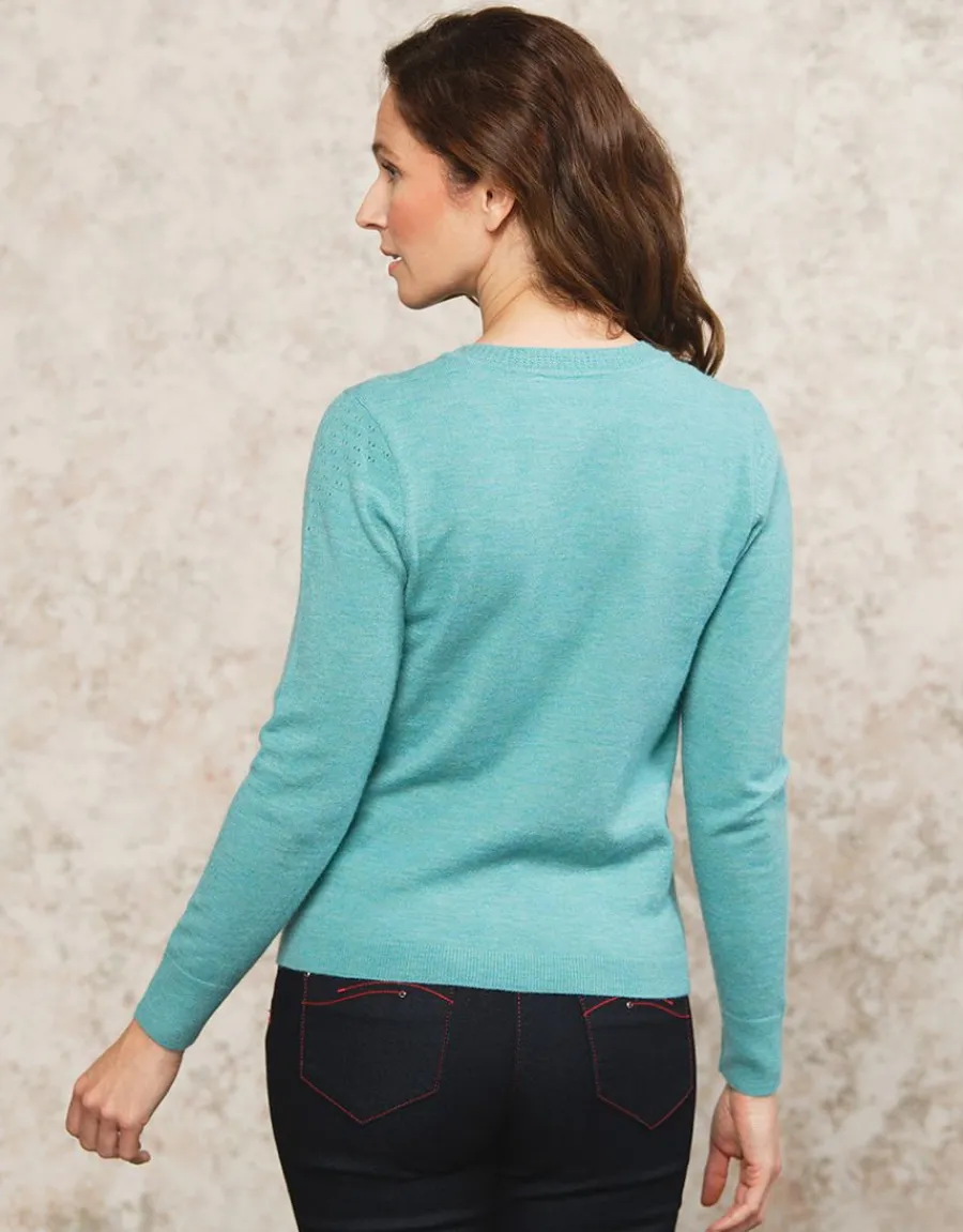Christine Laure Pulls|Maille*Pull fin laine vert