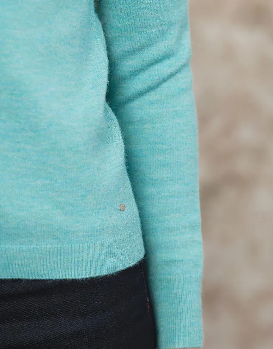 Christine Laure Pulls|Maille*Pull fin laine vert