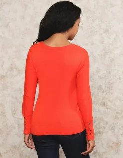 Christine Laure Pulls|Maille*Pull fin orange