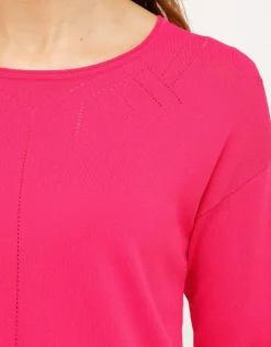Christine Laure Pulls|Maille*Pull fin rose fuchsia