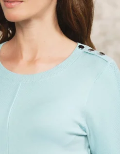 Christine Laure Pulls|Maille*Pull fin vert d'eau