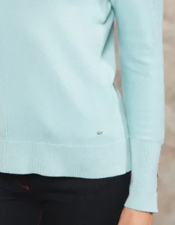 Christine Laure Pulls|Maille*Pull fin vert d'eau