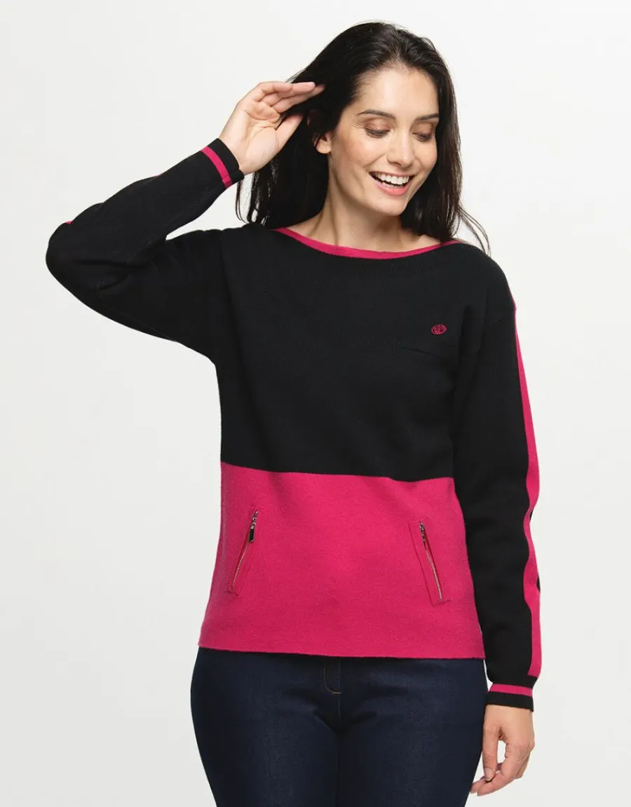 Christine Laure Pulls|Maille*Pull fuchsia milano
