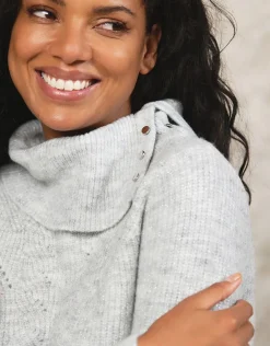 Christine Laure Pulls|Maille*Pull gris col montant