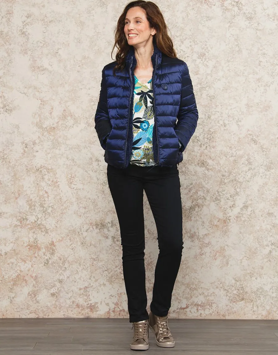 Christine Laure Pulls|Maille*Pull imprimé blanc bleu