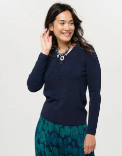 Christine Laure Pulls|Maille*Pull irisé bleu marine