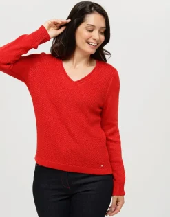 Christine Laure Pulls|Maille*Pull irisé rouge