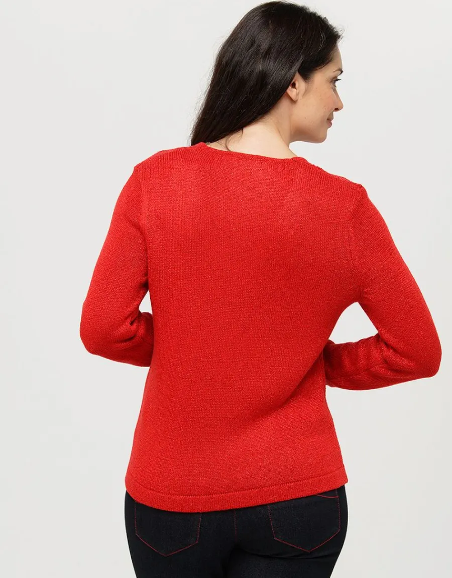 Christine Laure Pulls|Maille*Pull irisé rouge