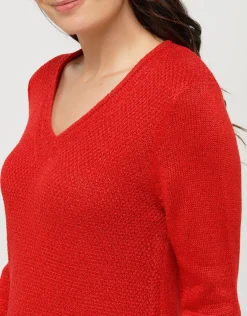 Christine Laure Pulls|Maille*Pull irisé rouge