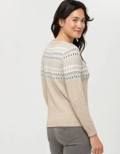 Christine Laure Pulls|Maille*Pull jacquard beige