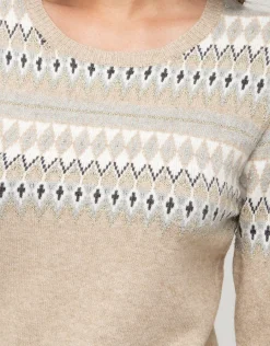 Christine Laure Pulls|Maille*Pull jacquard beige