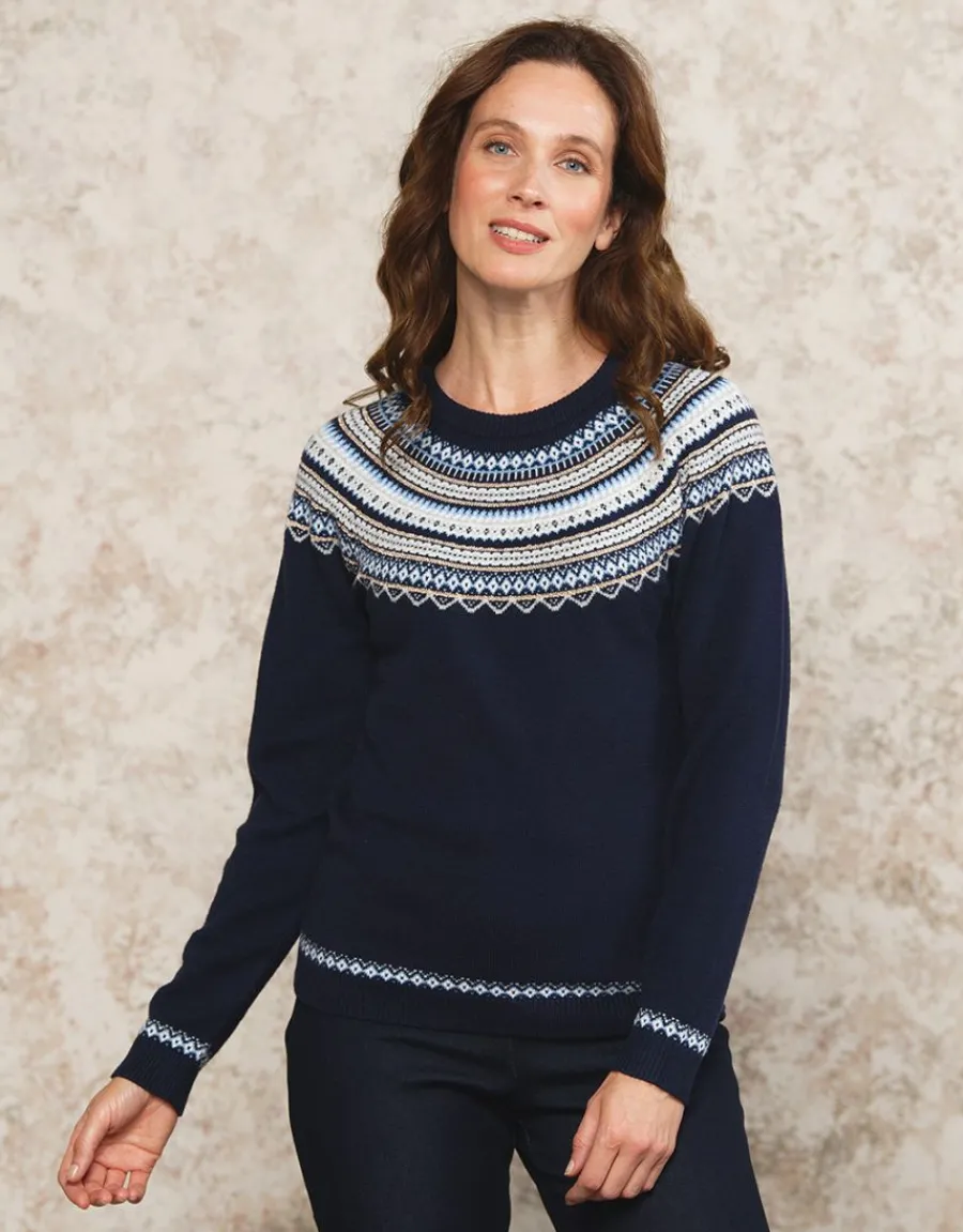 Christine Laure Pulls|Maille*Pull Jacquard marine