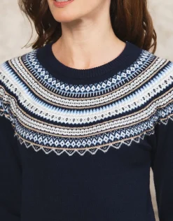 Christine Laure Pulls|Maille*Pull Jacquard marine