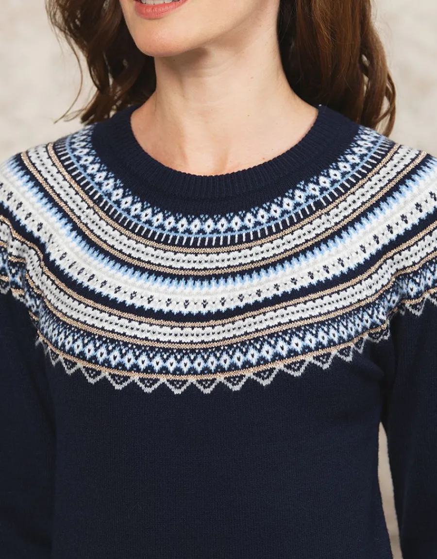 Christine Laure Pulls|Maille*Pull Jacquard marine
