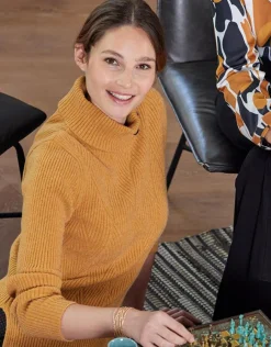 Christine Laure Pulls|Maille*Pull jaune à col montant