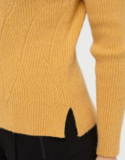 Christine Laure Pulls|Maille*Pull jaune à col montant