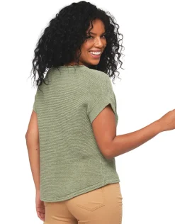 Christine Laure Pulls|Maille*Pull kaki sans manches