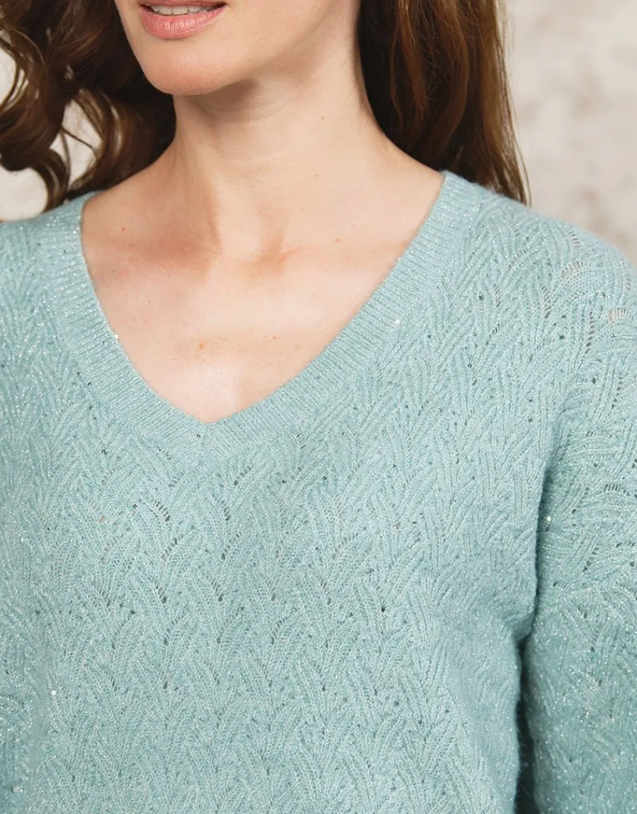 Christine Laure Pulls|Maille*Pull maille ample vert