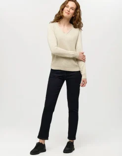 Christine Laure Pulls|Maille*Pull maille beige fils or