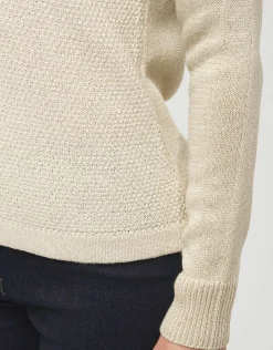 Christine Laure Pulls|Maille*Pull maille beige fils or