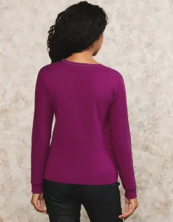Christine Laure Pulls|Maille*Pull maille strass violet