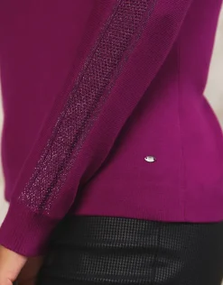 Christine Laure Pulls|Maille*Pull maille strass violet