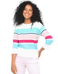 Christine Laure Pulls|Maille*Pull marinière bleu rose