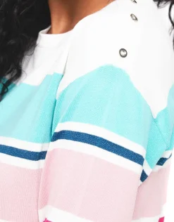 Christine Laure Pulls|Maille*Pull marinière bleu rose