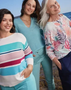 Christine Laure Pulls|Maille*Pull marinière bleu rose