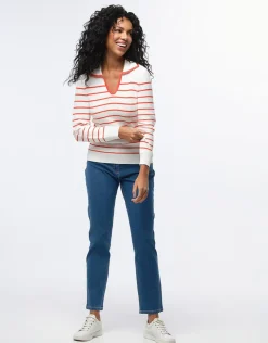 Christine Laure Pulls|Maille*Pull marinière écru