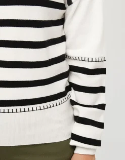 Christine Laure Pulls|Maille*Pull marinière écru