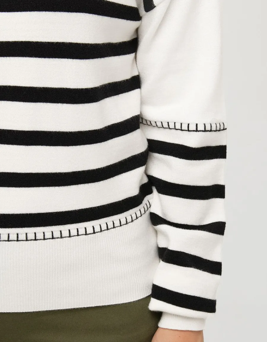 Christine Laure Pulls|Maille*Pull marinière écru
