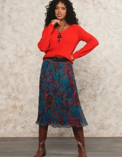 Christine Laure Pulls|Maille*Pull mélange laine rouge