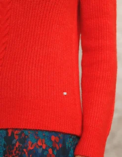 Christine Laure Pulls|Maille*Pull mélange laine rouge