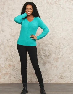 Christine Laure Pulls|Maille*Pull mélange laine vert