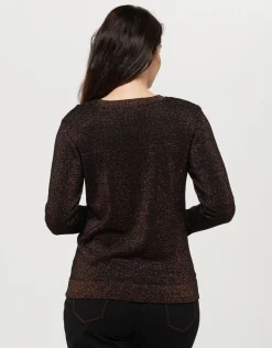 Christine Laure Pulls|Maille*Pull noir cuivre irisé