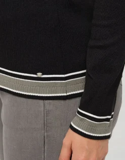 Christine Laure Pulls|Maille*Pull noir rayé